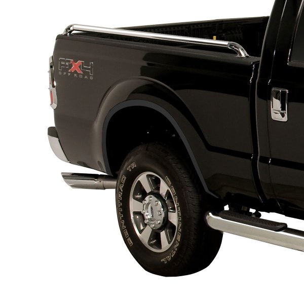 4x4 Truck Decal Set, Bass Fishing, GLOSS BLACK for Ford Super Duty F-250 etc