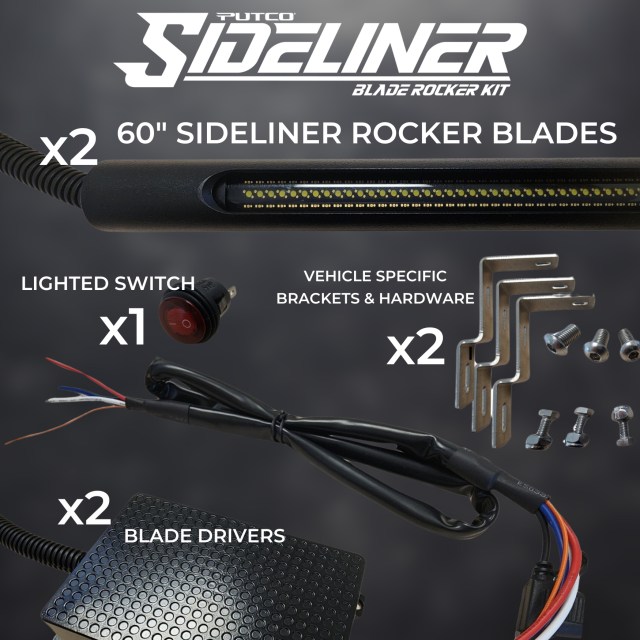 Each Sideliner Kit includes all necessary parts and vehicle-specific brackets for a direct fit.