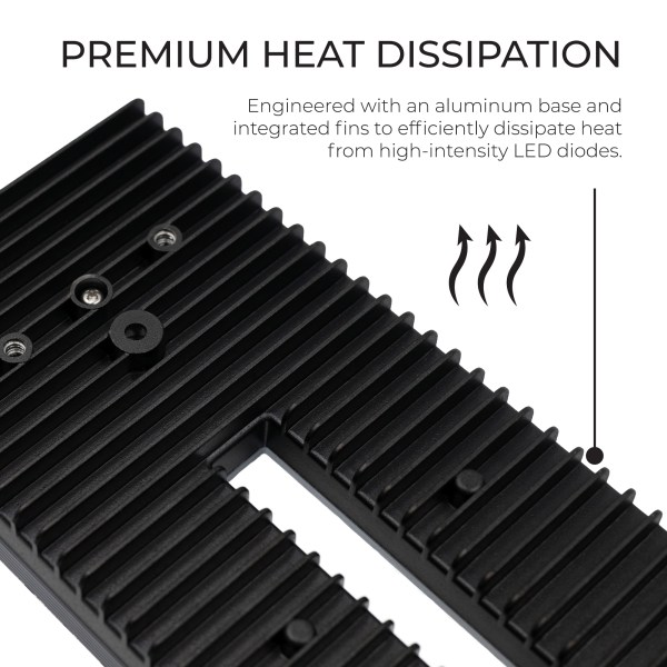 Premium Aluminum Construction to dissipate heat efficiently