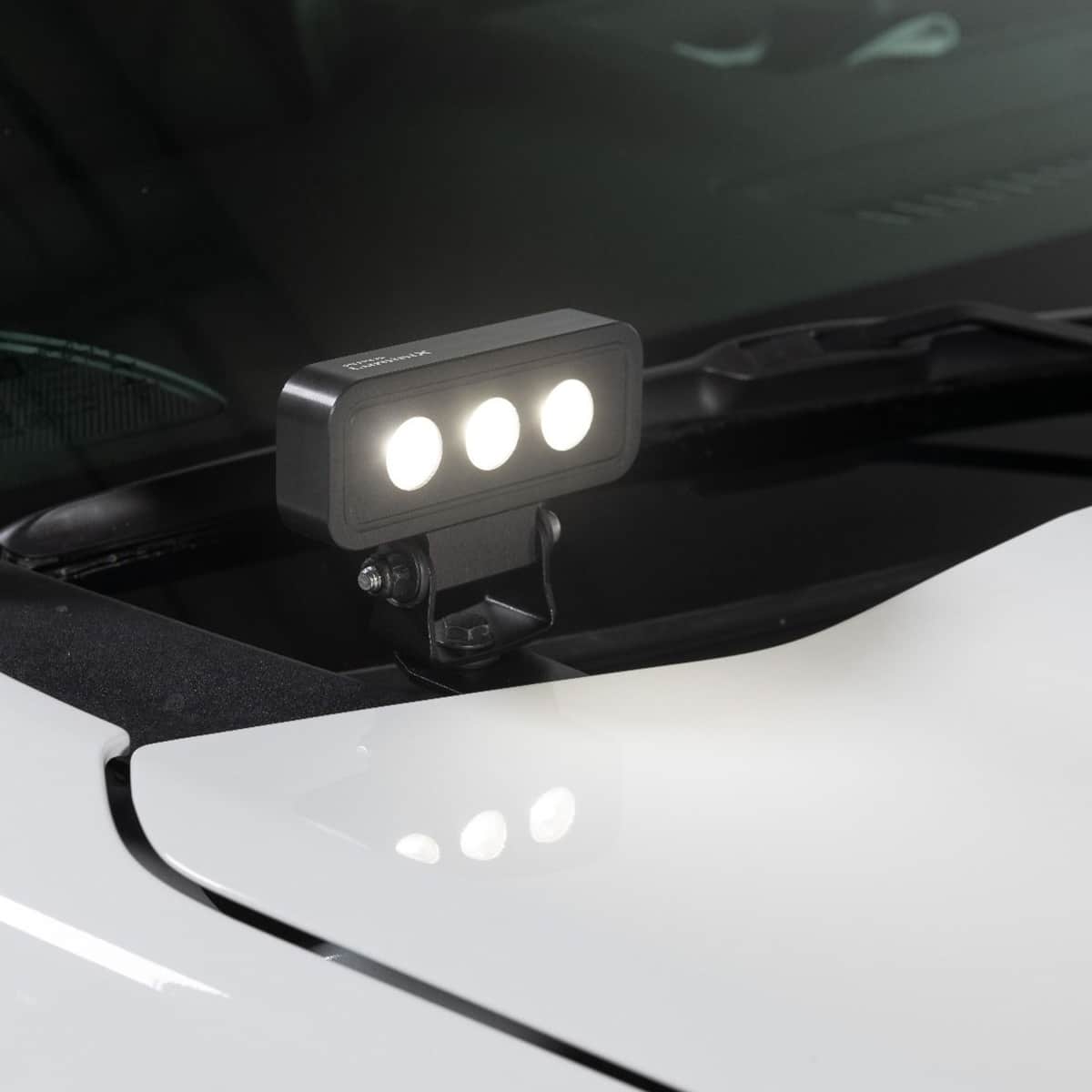 2220&10007-P - Putco Custom Hood Light Brackets with Luminix Pod Lights Kit  - Fits Chevy Silverado 1500 2019-2024 6 LED