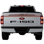 High-mounted tailgate light bar for enhanced visibility and added safety