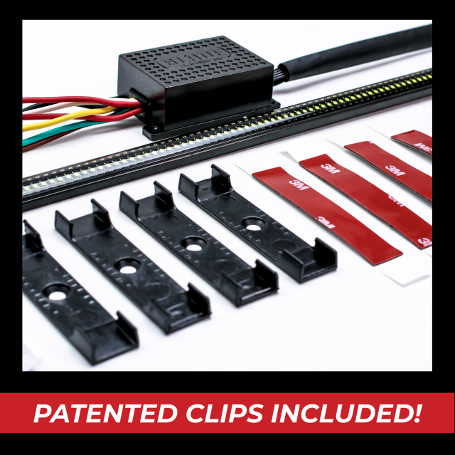 Patented mounting clips, allows for easy installation!