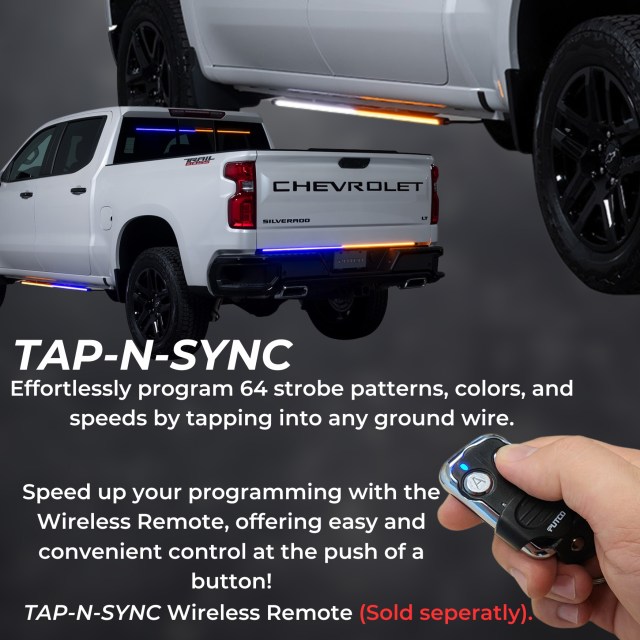 Re-program your light bar easily with TAP-N-SYNC or Wirelessly.